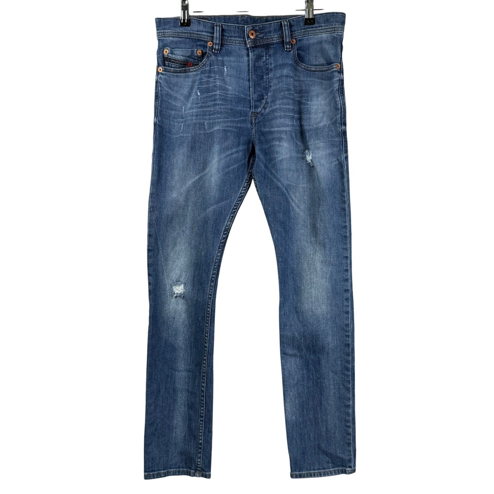 Diesel Tepphar Slim Carrot Jeans Blue Distressed Denim Mens 28x30 Y2K C84MX